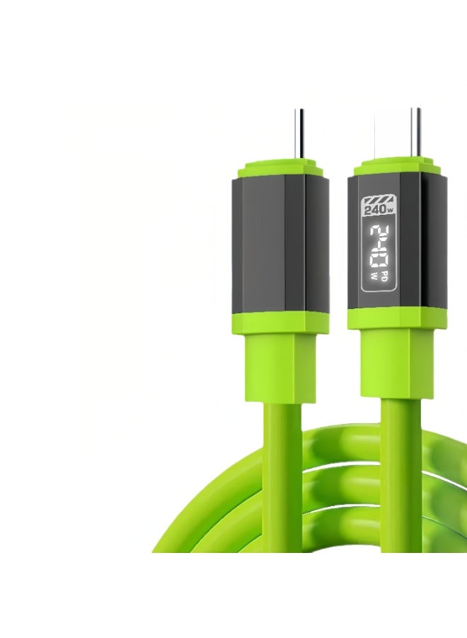 بيتينو كابل USB C، كابل شحن سريع USB-C بسعة 240 واط بعرض 4.92 قدم 6أمبير، كابل سيليكون من سبيكة الزنك من USB-C إلى USB-C لأجهزة iPhone 17/Pro/Plus/Pro Max، MacBook، iPad Pro، Galaxy S24/S23 - Image 1